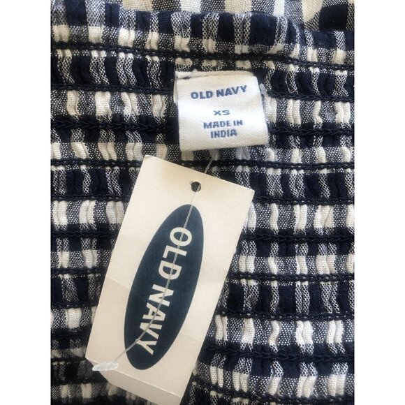 NWT Old Navy Womens Size XS Blue White Plaid Sleeveless Top - Picture 5 of 5